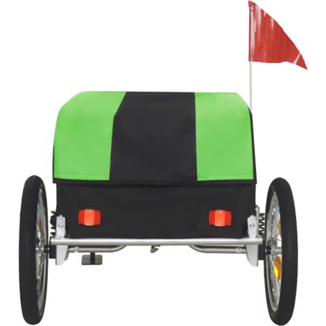 Fahrrad Lastenanhänger mit abnehmbarer wasserdichter Abdeckung, 40 kg, 16-Zoll, grün OKMYHOME (1/5)