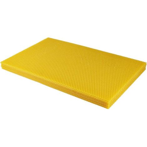 Natürliche Bienenwachsplatten für Bienenstockrahmen - Größen für verschiedene Beuten - Reines Zuchtbienenwachs in geprägter Form (30 Platten) (1/4)