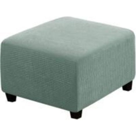 Dehnbarer Elastanbezug für quadratischen Pouf – Flecken- und reißfest – Einfache Anbringung mit Gummizug – Graugrün