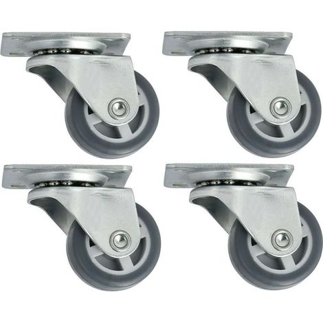 30-mm-Möbelrollen – 4er-Set kratzfeste Gummirollen – Maximale Traglast 30 kg – Lenkrollen für Transportwagen und Aufbewahrung (1/2)