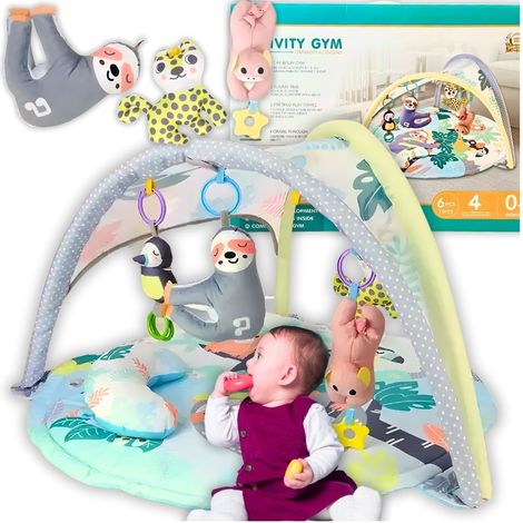 Grand tapis d'éveil, jouets interactifs pour bébés, paresseux, couleurs vives (1/5)