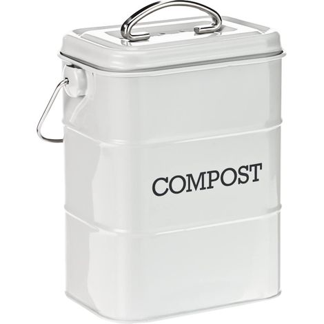 Kitchen Craft LNCOMPGRY Contenitore per compost in acciaio inossidabile Living Nostalgia, 3 litri, aspetto antico, grigio (French Grey) (1/5)