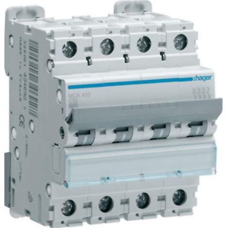 Hager interruttore automatico modulare di comando 4 poli 40a 6 ka c 4 moduli mca440 (1/4)