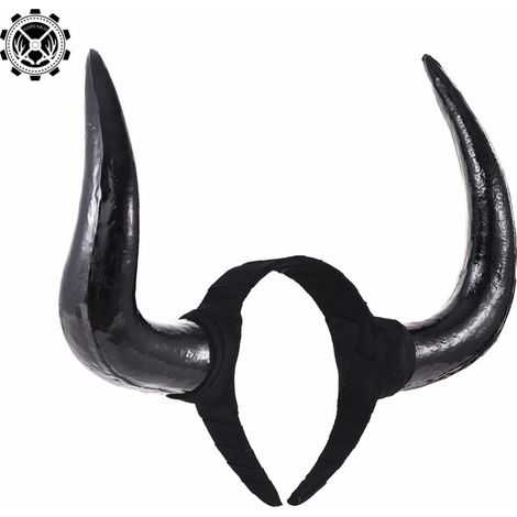 Realistic bull horn headband performance photo shoot Halloween party props hair accessories cosplay anime convention funny headband (1/3)