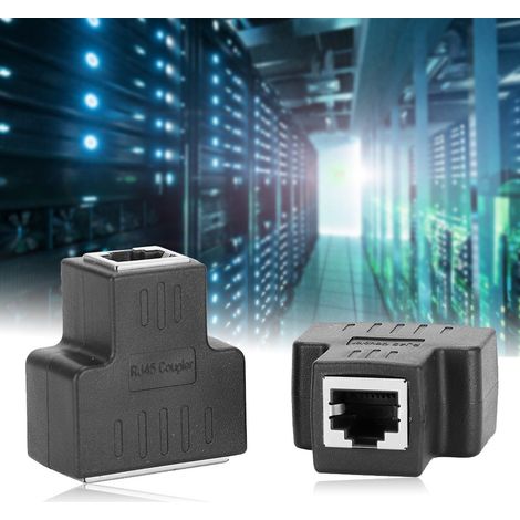 RJ45-Ethernet-Adapter (1 Eingang, 2 Ausgänge), LAN-Kabelverteiler zur Internet-Netzwerkerweiterung