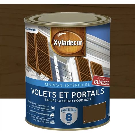 Lasure Xyladécor Volets & Portails Glycéro 8ans Chêne foncé 1 L