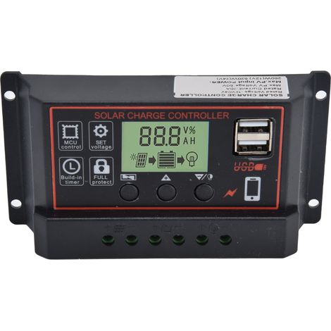 Contrôleur de Charge PWM Double USB pour Panneau Solaire 12V/24V 20A (1/5)
