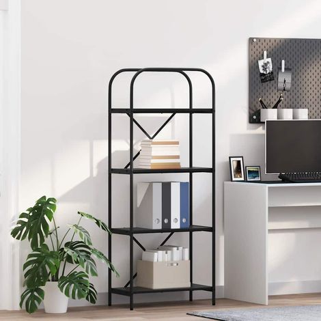Bücherregal Schwarz Eichen-Optik 60 x 30 x 146 cm Holzwerkstoff