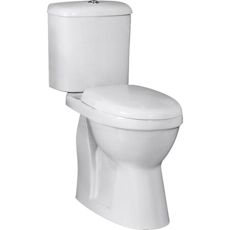 Nuie Ivo Comfort Close Coupled Toilet Push Button Cistern - Standard Seat (1/2)