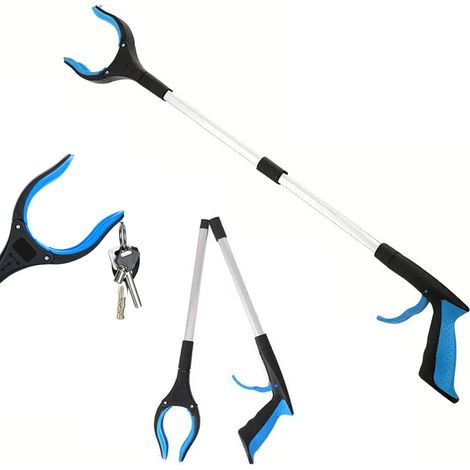 Outil de préhension, bâton de ramassage pliable en acier Extra Long de 83 cm avec forte poignée magnétique, mâchoire antidérapante rotative à 360 ° (1/5)
