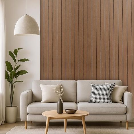 300 x 40 cm Wood Look Acoustic Panels Self-Adhesive 3D Slat Wall Panel for Wall and Ceiling Sound Insulation Living Room Bedroom Office Home Theater GS008 (1/5)
