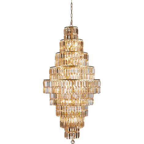 Searchlight Empire Lampadario 13 Luci Ottone Satinato, Bicchiere Champagne (1/4)
