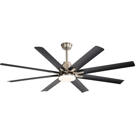 Ventilateur de plafond 52" avec éclairage LED, télécommande et 8 pales ABS pour salon et chambre (1/5)
