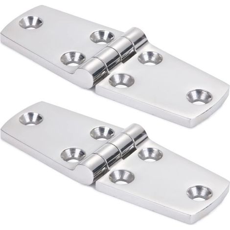 Marine Monture Charnières de Portes Acier Inoxydable Charnière inox de Bateau de Trappe Matériel À toute épreuve Charnière Marine de Bateau Plateforme Cabinet SUS316 38 mm x 102 mm 2pcs (1/5)