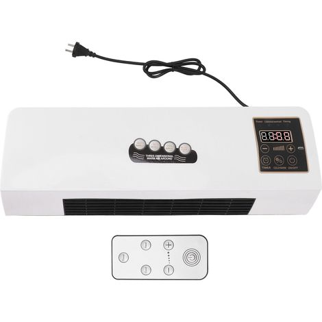Eosnow Calentador de aire acondicionado pequeño, ventilador caliente de aire acondicionado montado en la pared portátil para baño, dormitorio, enchufe europeo de 220V (1/5)