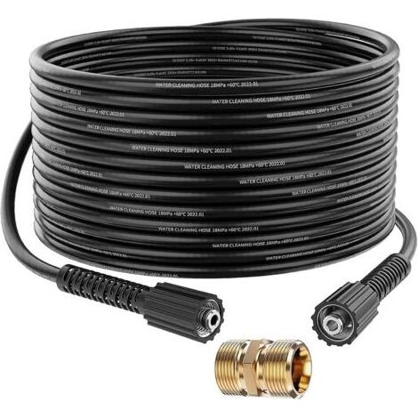 10 m Verlängerungsschlauch für Hochdruckreiniger – Flexibel, M22-Innengewinde mit Außengewinde – 2000 PSI Druck – Strapazierfähiges Gummi – M22-14 (1/4)