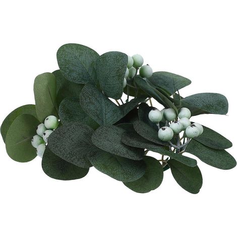 Couronne de bougies décorative avec guirlande de baies artificielles vertes (3 pièces) (1/5)