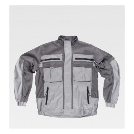 Cazadora combinada de triple costura WORKTEAM Combi B1159 XXL Gris+Gris Claro