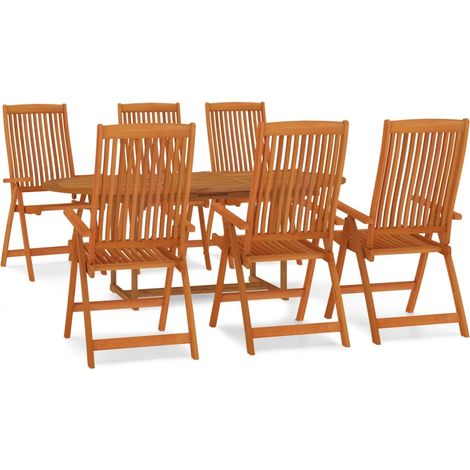 Maison Exclusive - Set da Pranzo per Giardino 7 pz in Legno Massello di Eucalipto