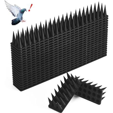 CIIC 5.7 Mètres Pic Anti Pigeon Plastique, 20 Pièces Répulsif Piege, Anti Oiseaux pour Chats Moineaux, pour Balcon Fenêtre, Respectueux des Animaux Pique (Marrón) (1/5)