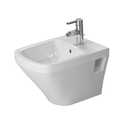 Bidet mural DU DuraStyle Compact 480 mm avec trop-plein, muni d'un robinet pour le lavage des mains, blanc