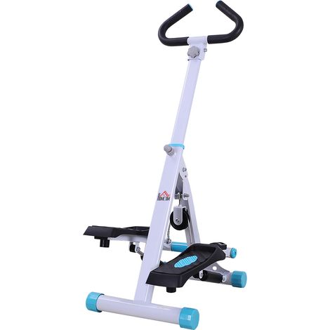 White Stepper with Handle and Hand Grip for Home Gym Aerobic Fitness Workout Machine