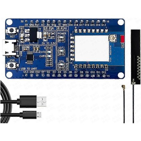 Kit de test de module Wi-Fi 6 + Bluetooth 5.4 : module sans fil double mode série basse consommation avec firmware AT pour maison connectée (1/5)