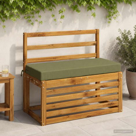 vidaXL Coussin de banc SOEST 100 % polyester Vert olive 80 x 40 x 8 cm (1/5)