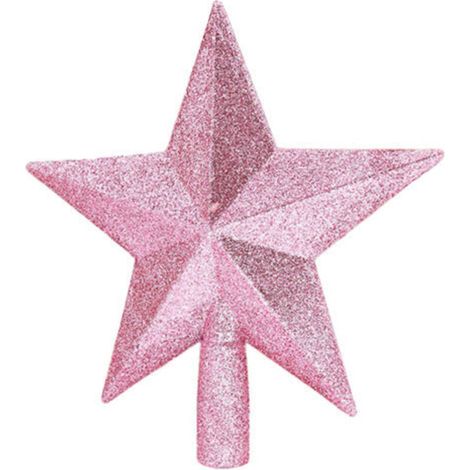 Décoration de Noël celtique rose, sapin de Noël avec étoile au sommet, 20 cm, sapin de Noël rose avec une étoile à cinq branches au sommet.