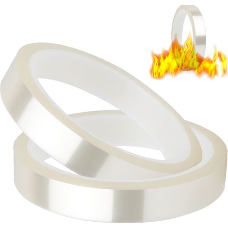 Ruban Chaleur - Ruban Transparent Haute Température 220 °C - Pour Cartes Électroniques Circuits Imprimés Sublimation - 10 mm x 33 m - 2 Rouleaux (1/5)