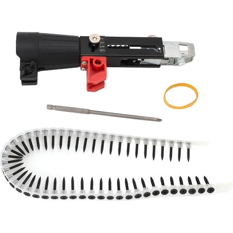 Cloueuse automatique pour perceuse électrique, adaptateur chaîne à vis pneumatique, kit fixation pour placo bois plafond (1/5)