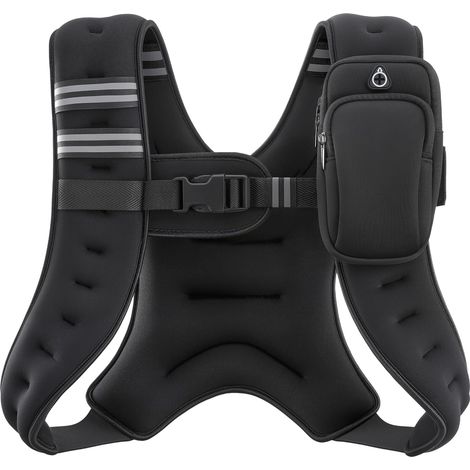 ZELUS Gewichtsweste, 6lb/8lb/12lb/16lb/20lb/25lb/30lb Gewichtsweste mit reflektierendem Streifen für Training, Krafttraining, Laufen, Fitness, Muskelaufbau, Gewichtsabnahme, Gewichtheben (1/5)