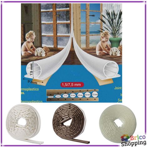 Parafreddo Paraspifferi Silicone Fino A 7 Mm Porte Finestre Alta Tenuta Impermea - Colore: Marrone