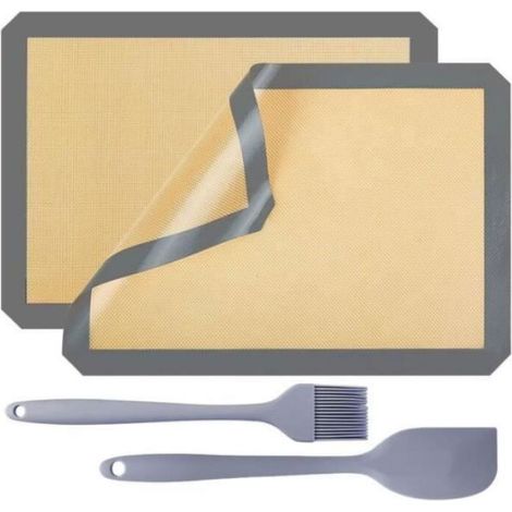 Tapis À Pâtisserie - Silicone Alimentaire - 42 x 29 5 Cm - Antiadhésif - Usage Sur Plan De Travail Ou Plaque À Four - 1 Pièce