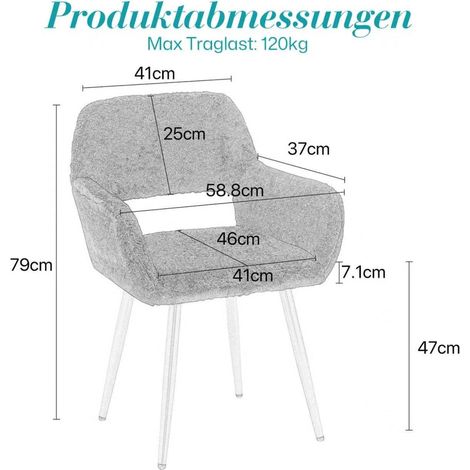Fauteuil de Salle à Manger revêtement effet fourrure synthétique style Mid-Century moderne pieds en acier massif laqué (1/5)