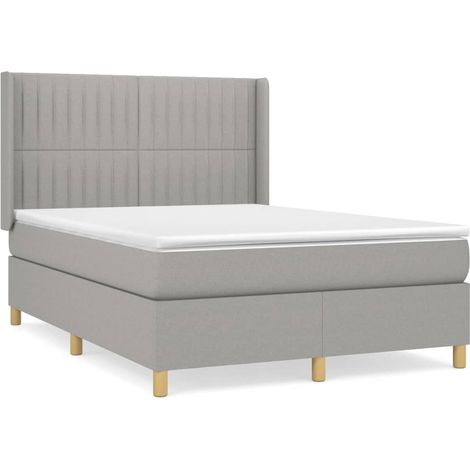 Maison Exclusive - Boxspringbett mit Matratze Hellgrau 140x190 cm