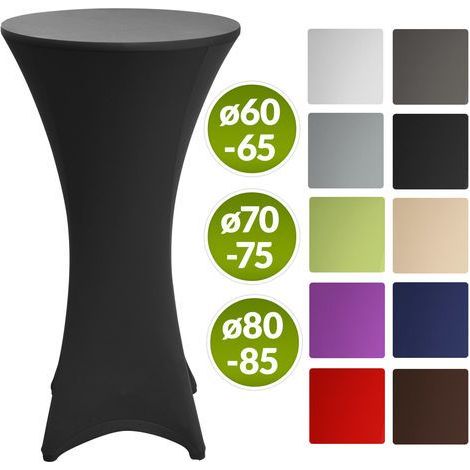 Beautissu Stehtischhusse Stella Stretch Schwarz, 80cm ∅