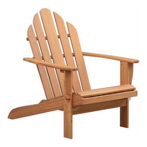 Fauteuil de jardin Adirondack pliable en bois d'acacia FSC – Résistant aux intempéries – Assise confortable à 29 cm – Dimensions 69 x 93 x H87 cm