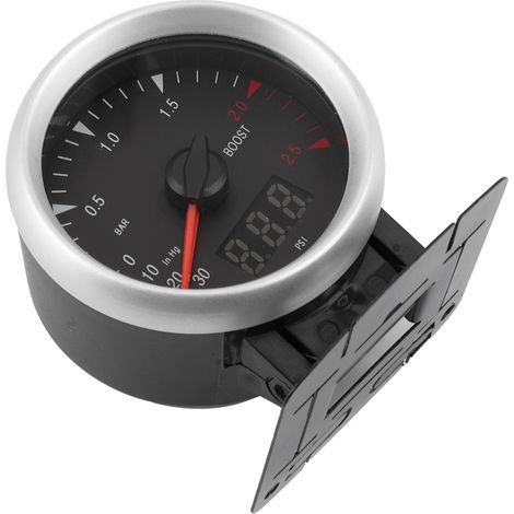 Universelles 12V 60mm LED-Ladedruckmessgerät -30 bis 2,5 BAR Digitalanzeige für Autos (1/5)
