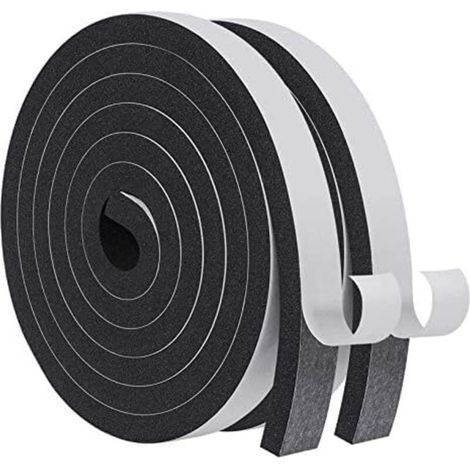 Selbstklebende Tür- und Fensterdichtung – Gummidichtung – Stoßfest – Schalldämmend – Wasser- und staubdicht – 30 x 10 mm x 4 m, Schwarz (1/2)