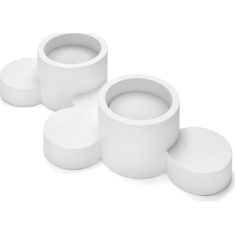 CHIO lampada da soffitto 2 Luci tonda attacco GX53 in gesso bianco 34cm (1/3)