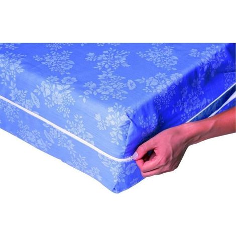 Housse à matelas - MATIN CALIN - 160 x 200 cm - 50% coton - 50% polyester - Résistante (1/2)
