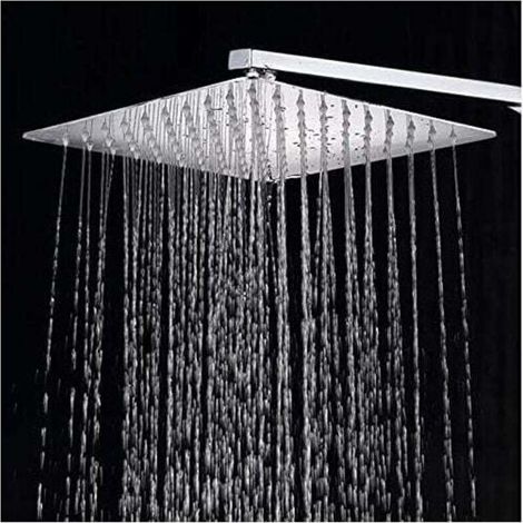 Soffione doccia quadrato fisso da 10 pollici/25 cm, soffione doccia con diffusore fisso in acciaio inossidabile 304 cromato, accessori per il bagno FOREHILL