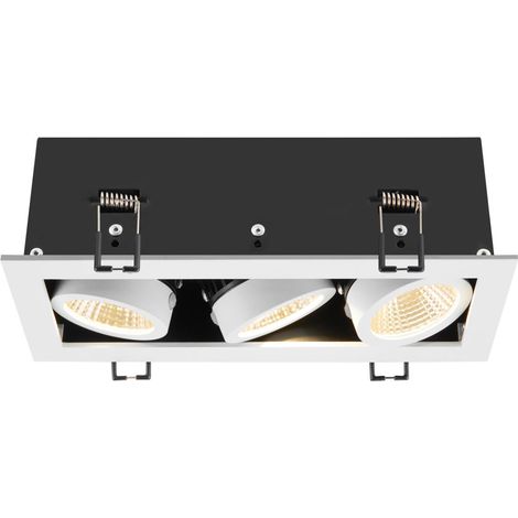 Spot encastré KADUX triple 3000 K 38° IP 20 carré blanc - SLV - 1007568 (1/4)