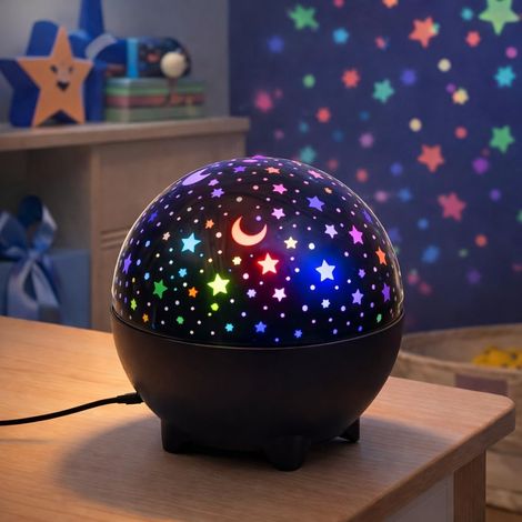Star & Moon Projector Night Light for Kids – Rotating Galaxy Room Light with Soft LED Glow, USB Powered, Nursery & Bedroom Decor, Calming Sensory-Friendly Night Lamp for Girls & Boys (1/5)