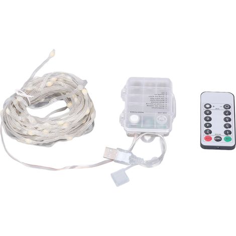 Guirlande lumineuse LED étanche de 12 mètres avec télécommande USB pour extérieur, cour ou festival (1/5)