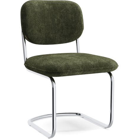 Lot de 2 chaises en velours texturé kaki BLAKE (1/5)