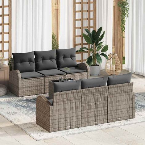 Gartensofa-set Grau 55 x 55 x 37 cm Poly-Rattan