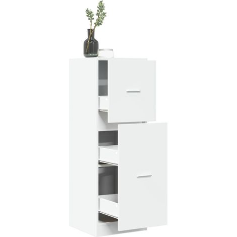 Armoire d'apothicaire-Meuble de rangement blanc 40x41x118 cm bois d'ingénierie 423216 (1/5)