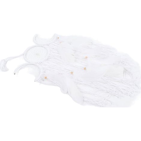 Attrape-rêves tissé à la main, décoration murale minimaliste pour salon, bureau, café, chambre, blanc (1/5)